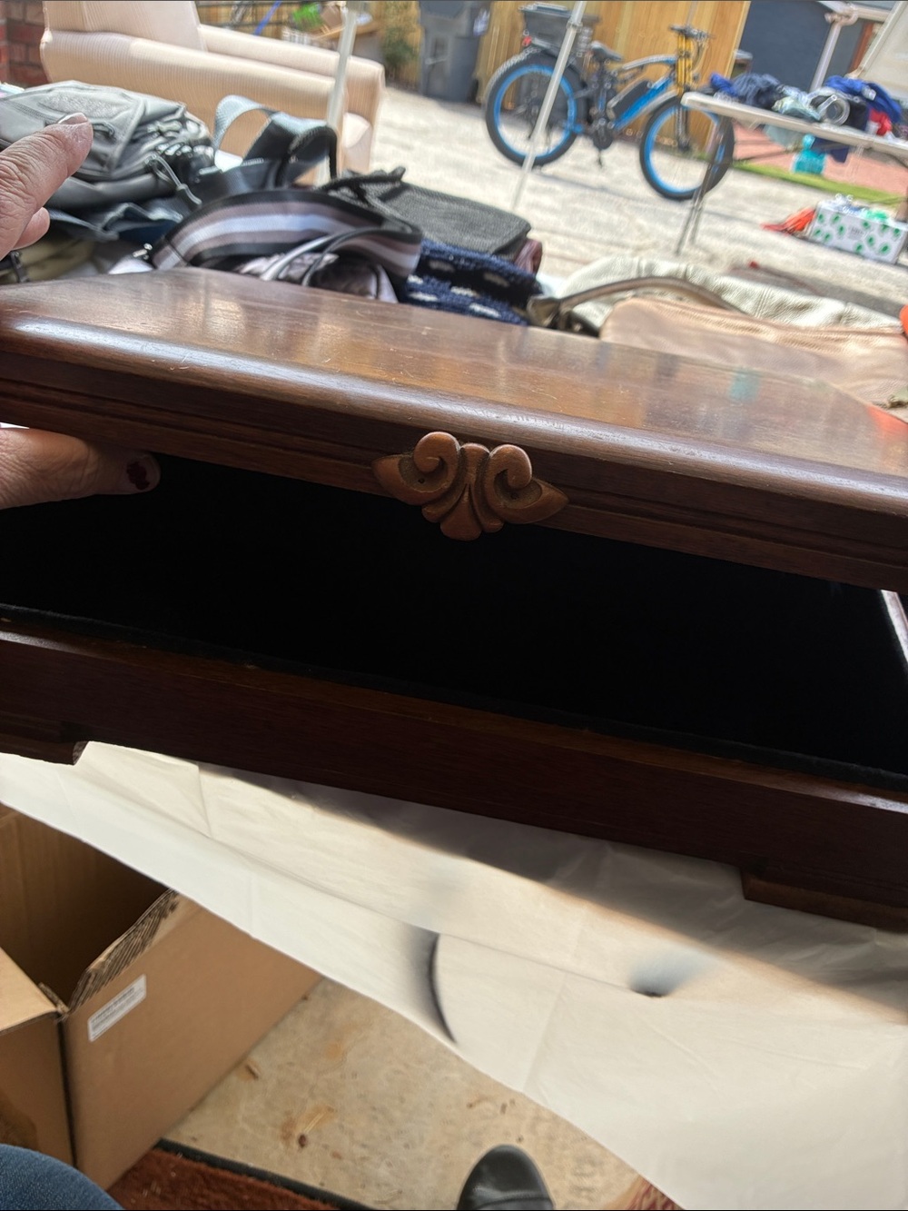 Vintage Wooden flatware storage chest